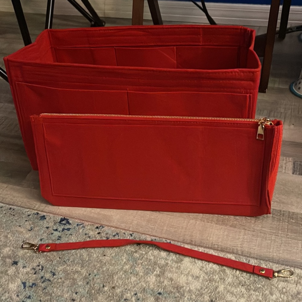 Red insert / organizer for Louis Vuitton Neverful Bags